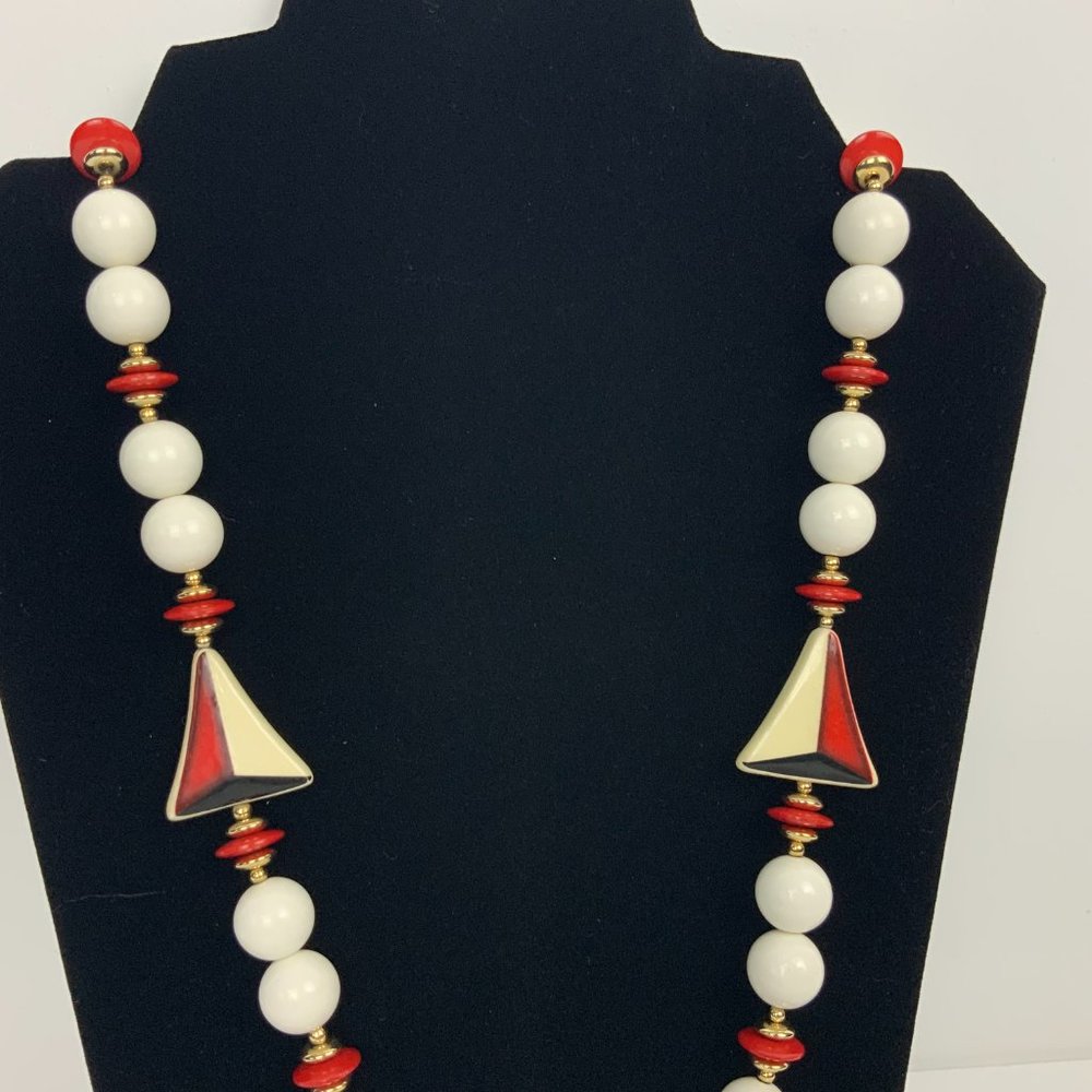 Vintage Art Deco Chunky Bead Necklace And Earrings - Picture 15 of 16